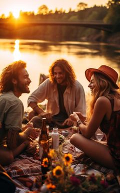 Sunset Picnic by the River cover