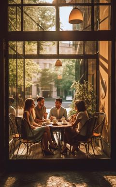 Coffee & Conversation at a Local Cafe cover