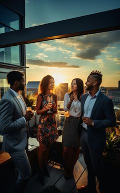 Networking Mixer at a Rooftop Bar cover