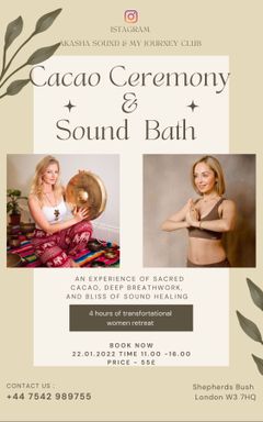 SACRED CACAO and SOUND CEREMONY ♥️LONDON cover