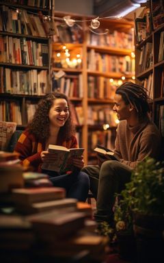 Book Club Gathering at a Cozy Bookstore cover