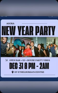 NYE party: Open bar and snacks!! House party vibes cover
