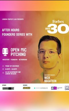 Pitching and fireside chat - Forbes 30 under 30 cover