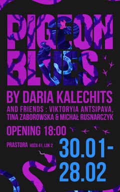 Pigeon Blues - interactive fluo art exhibition cover