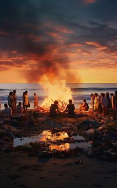 Beach Cleanup and Sunset Bonfire cover