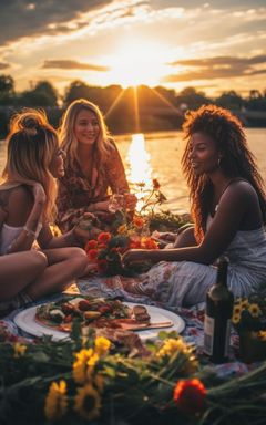 Sunset Picnic by the River cover