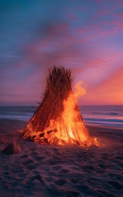 Sunset Bonfire and Beach Games cover