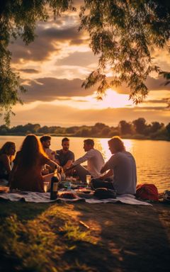 Sunset Picnic by the River cover