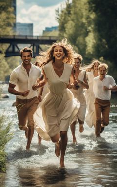 Running Club along the Seine River cover