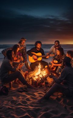 Beach Bonfire and Guitar Jam Session cover