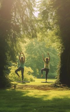 Hiking and Yoga in a Park cover