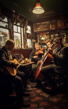 Music Jam Session in a Cozy Café cover