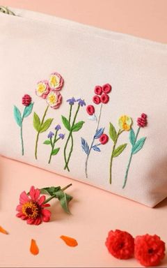 Embroider you beauty bag, sip and chat cover