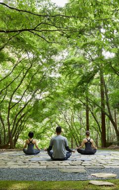 Group meditation at the park + Healthy picnic cover