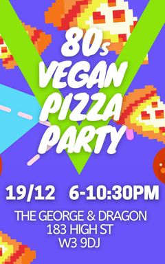 80s vegan pizza party cover