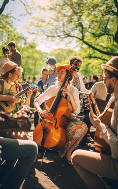 Music Jam Session in a Park cover