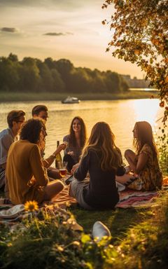 Sunset Picnic by the River cover