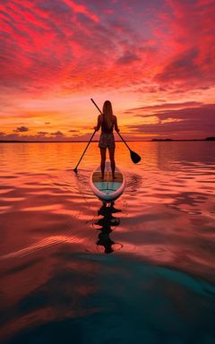 Paddleboarding at Sunset cover