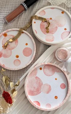 Hand-painted jewellery dish, sip & chat cover