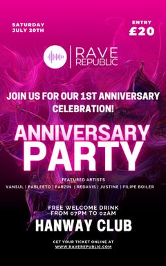 Rave Republic 1st Year Anniversary! cover