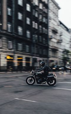 Motorcycle ride through night Warsaw cover