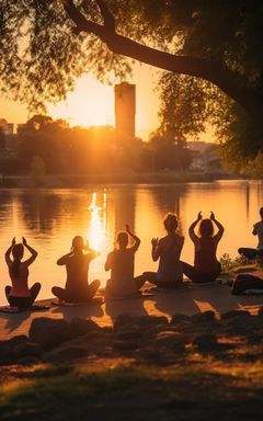 Sunset Yoga at the Riverbank cover