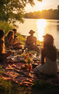 Sunset Picnic by the River cover