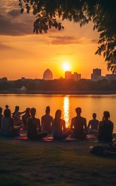 Sunset Yoga at the Riverbank cover