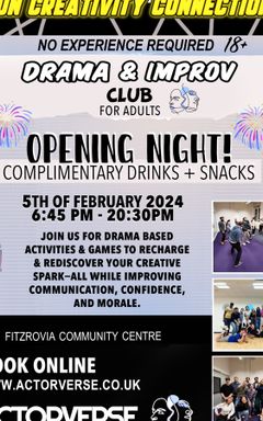 Fitzrovia DRAMA & IMPROV Club for Adults 🎭🎉 cover